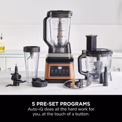 Ninja 3-in-1 Food Processor & Blender, Coffee & Spice Grinder, 5 Auto Programs; Blend, Max, Chop, Puree, Mix, 1.8L Bowl, 2.1L Jug, 700ml Cup, 1200W