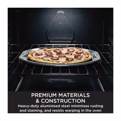 Foodi ZEROSTICK Pizza Tray 33cm, Non-Stick, Long Lasting Heavy Duty Pizza Tray made from Aluminised Steel, Dishwasher Safe,Grey, B30813EUUK