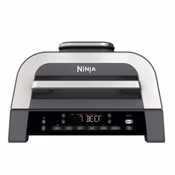 Ninja 6-in-1 MAX Grill & Air Fryer DG551UK, Hot air fryer, 3.8 L, Single, Grey, Silver, Buttons, Stand-alone