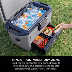 Ninja FrostVault 50QT/47L Hard Cooler with Dry Zone, Slate Grey FB151UKGY