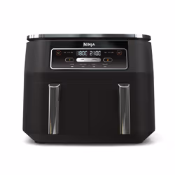 Ninja Foodi 4-in-1 Dual Zone Air Fryer 7.6L AF200UK, Hot air fryer, 7.6 L, Double, Black, Buttons, 0.8 m