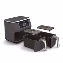 Ninja DZ201, Hot air fryer, 7.6 L, Double, Black, Grey, Touch, Stand-alone