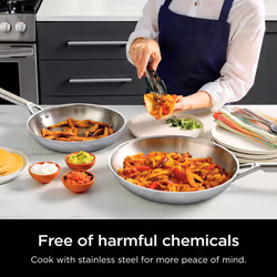 Ninja C90026 EverClad Commercial-Grade Stainless Steel 10.25"""" Fry Pan