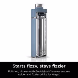 Ninja Thirsti 18oz Travel Water Bottle  For Carbonated Sparkling Drinks  Colder and Fizzier Longer  Leak Proof  24 Hrs Cold  Dis