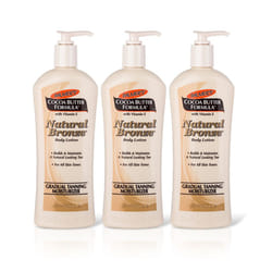 Cocoa Butter Formula Natural Bronze Body Lotion, 250 ml (Pack of 3)