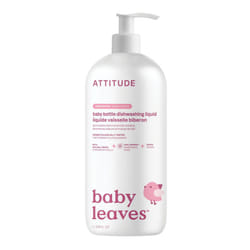 ATTITUDE Baby Dish Soap and Bottle Cleaner  EWG Verified Dishwashing Liquid  No Added Dyes or Fragrances  Tough on Milk Residue and Grease  Vegan  Uns