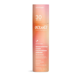 ATTITUDE Oceanly Tinted Shimmer Face Cream Stick with SPF 30  EWG Verified  Plastic-Free  Broad Spectrum UVA/UVB Protection with Zinc Oxide  Universal