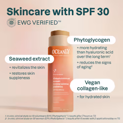ATTITUDE Oceanly Tinted Shimmer Face Cream Stick with SPF 30  EWG Verified  Plastic-Free  Broad Spectrum UVA/UVB Protection with Zinc Oxide  Universal