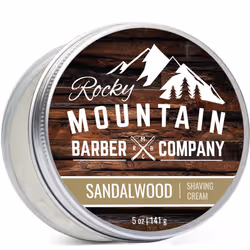 Shaving Cream for Men with Sandalwood Essential Oil - Thick Lather for Traditional and Cartridge Shaving - by Rocky Mountain  ...