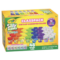 Crayola Dough Silly Scents | Playdough Bulk Pack for Teacher Supplies | Classroom or Preschool | 48 Tubs of 3oz Play Dough | 36 Cans of Scented Playdo