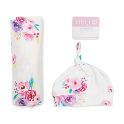 Mary Meyer Lulujo Hello World Hat & Swaddle Set - Posies