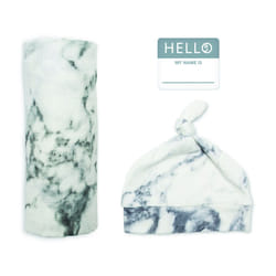 Mary Meyer Lulujo Hello World Hat & Swaddle Set - Marble