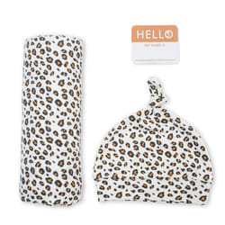 Mary Meyer Lulujo Hello World Hat & Swaddle Set - Leopard