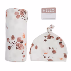 Mary Meyer Lulujo Hello World Hat & Swaddle Set - Eucalyptus