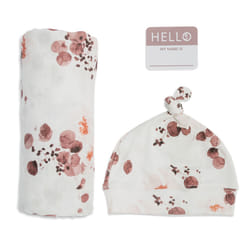 Mary Meyer Lulujo Hello World Hat & Swaddle Set - Eucalyptus
