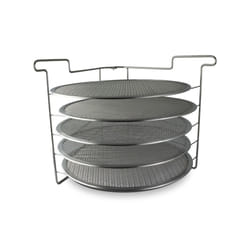 PINNACOLO Folding Pizza Rack with Five 14 Inch Pizza Screens - Compact and Convenient Design for Easy Storage and Baking Multiple Pizzas