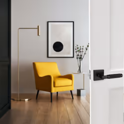 Explore Hardware Soho Model Solid Brass Lever Hallway & Closet Passage Door Handle  Matte Black