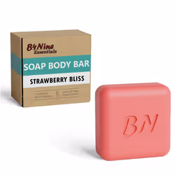 B4Nine Natural Soap Bar  Deep Cleansing and Hydration for All Skin Types  Nourishing with Coconut Oil and Cocoa Butter  Straw ...