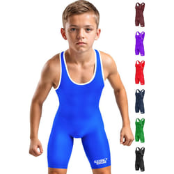 Exxact Sports Plain Youth Wrestling Singlet For Boys  Premium Powerlifting Singlet  Kids Wrestling Singlets For Training - (Royal  YM)