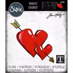 Sizzix Thinlits Die Set 16PK Lovestruck Colorize by Tim Holtz  665852  One Size  Multicolor