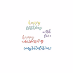 Thinlits Die 665089 Script Sentiments by Sharon Drury, 6 Pack, Multicolour, One Size