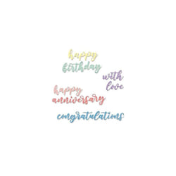 Thinlits Die 665089 Script Sentiments by Sharon Drury, 6 Pack, Multicolour, One Size