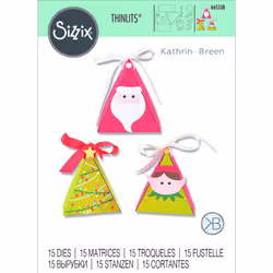 Sizzix Thinlits Die Set 15PK-Christmas Character Box by Kath Breen, 665338, Multicolor, One Size