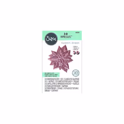 Sizzix 3-D Impresslits Embossing Folder-Poinsettia by Kath Breen, 665354, Multicolor, One Size