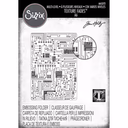 Sizzix Multi-Level Textured Impressions Embossing Folder Circuit by Tim Holtz, 665372, Multicolor, One Size