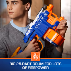 Nerf HyperFire Motorized Elite Blaster  25-Dart Drum  Fires Up to 5 Darts Per Second  Includes 25 Official Elite Darts (Amazon Exclusive)