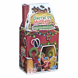 Hasbro Gaming Barrel of Monkeys: Candy Cane Holiday Edition Game for K