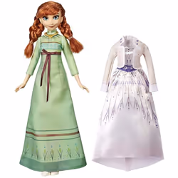 Disney Frozen Arendelle Fashions Anna Fashion Doll with 2 Outfits Green Nightgown & White Dress Inspired by the Frozen 2 Mov ...
