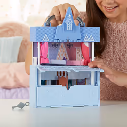 Disney Frozen Pop Adventures Arendelle Castle Playset with Handle  Including Elsa Doll  Anna Doll  & 7 Accessories - Toy for Kids Ages 3 & Up  Blue