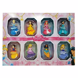 Disney Princesses Sparkling Styles Small Doll Set of 8 Featuring Royal Clips