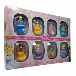 Disney Princesses Sparkling Styles Small Doll Set of 8 Featuring Royal Clips
