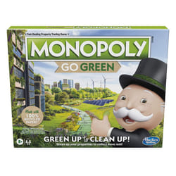 Hasbro Gaming Monopoly: Go Green Edition Board Game | Made with 100% Recycled Paper Parts and Plant-Based Plastic Tokens | Family Board Games | Ages 8