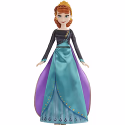 Frozen Disney Qeen Anna Fashion Doll With Long Red Hair Blue Outfit Hasbro