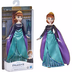 Frozen Disney Qeen Anna Fashion Doll With Long Red Hair Blue Outfit Hasbro