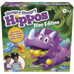Hasbro Gaming Hungry Hungry Hippos Dino Edition Board Game Pre-School Game for Ages 4 and Up; for 2 to 4 Players (Amazon Exc ...