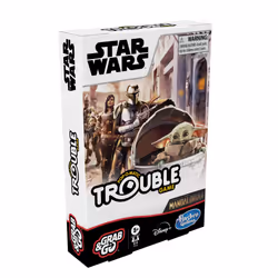 Hasbro Gaming Trouble: Star Wars The Mandalorian Edition Board Game for Kids Ages 5 and Up Grab and Go (Travel)