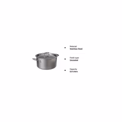Le Creuset 3-Ply Stainless Steel Deep Casserole with Lid, 24 x 13.3 cm, 96200624001000, Silver