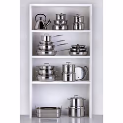 Le Creuset 3-Ply Stainless Steel Non-Stick Wok with Lid, 30 x 7.8 cm, 96201130001000, Silver