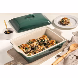 Le Creuset Stoneware Heritage Covered Rectangular Casserole, 4 qt. (12" x 9"), Cerise