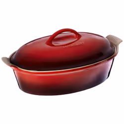 Le Creuset Stoneware Heritage Covered Oval Casserole 4 qt 14 Cerise
