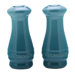 Le Creuset Stoneware Salt & Pepper Shakers Set of 2  4 oz. each  Caribbean