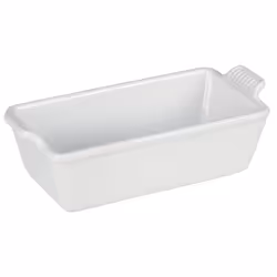 Le Creuset Stoneware Heritage Loaf Pan  9"""" x 5"""" x 3"""" (1.5 qt.)  White