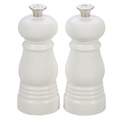 Le Creuset Petite Salt and Pepper Mill Set  5"""" x 2"""" each  White