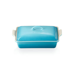 Le Creuset Stoneware Heritage Covered Rectangular Casserole  4 qt. (12"""" x 9"""")  Caribbean