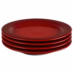 Le Creuset Stoneware Set of 4 Salad Plates 8.5"" each Cerise