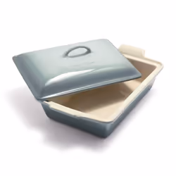 Le Creuset Stoneware Heritage Covered Rectangular Casserole  4 Qt. (12"""" x 9"""")  Sea Salt